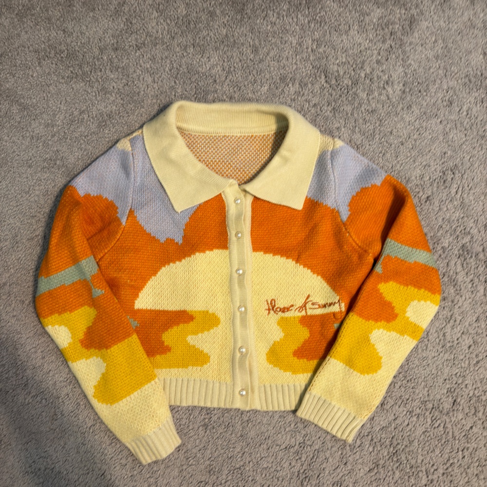 Collared Knit Cardigan - House of Sunny fake